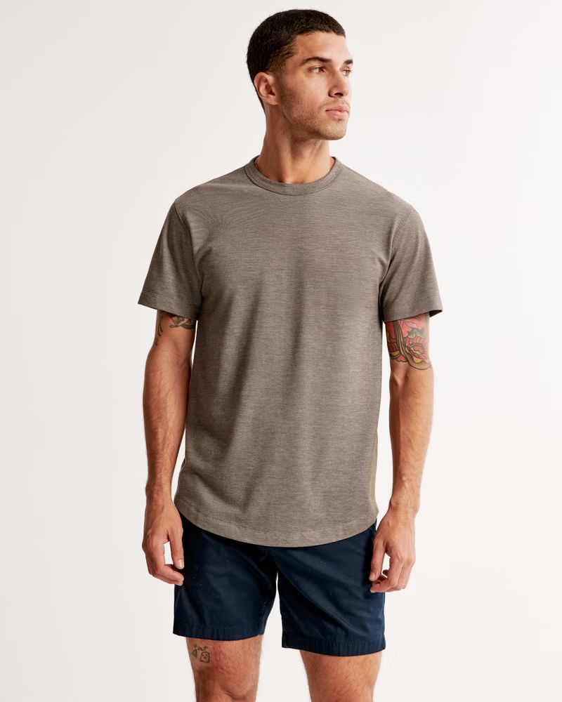 Pique Curved Hem Tee | Abercrombie & Fitch (US)