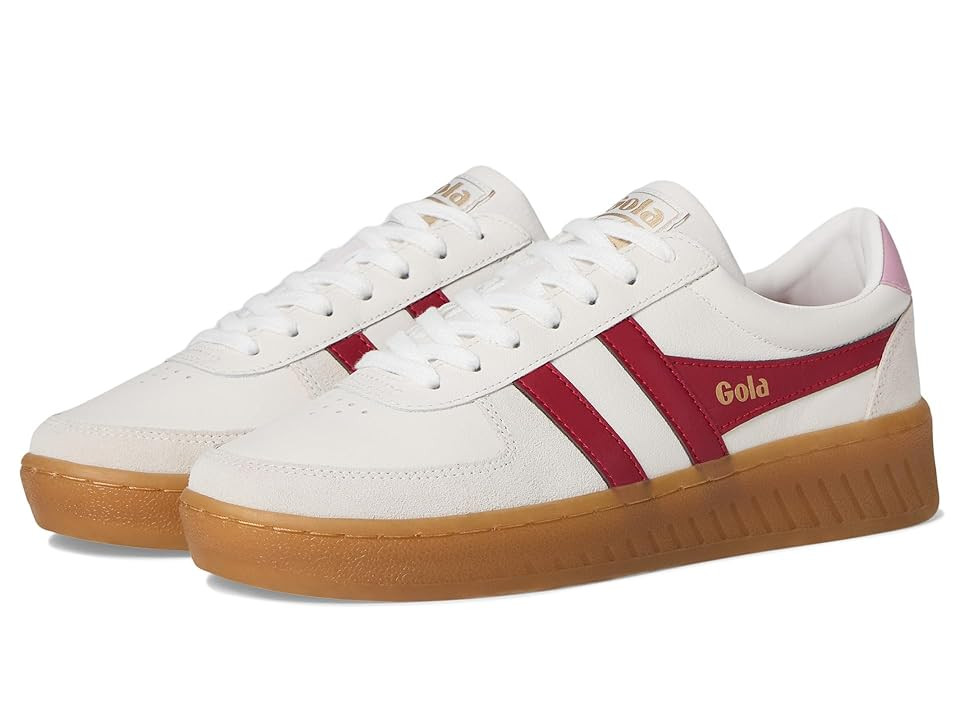 Gola Grandslam Elite Women's Shoes White/Deep Red/Candy/Gum : 6.5 B - Medium, Leather | Zappos