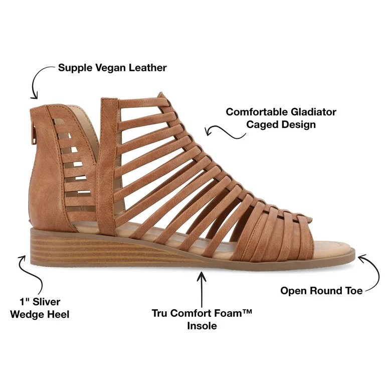Journee Women's Delilah Tru Comfort Gladiator Wedge Sandals, Wide Width Available | Walmart (US)
