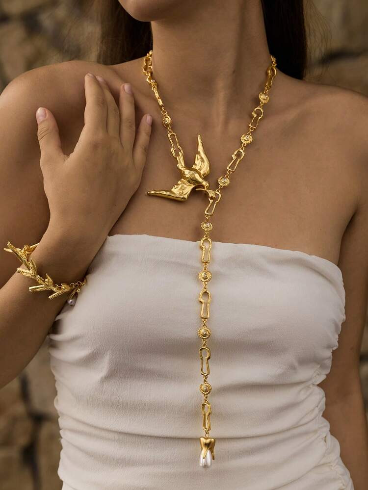 Opalesca Collares Largos Para Mujer, Atuendos, Dinero Antiguo, Cuentas, Accesorios De Boda/Novia, Fairycore/Hada, Perla, Flor, Otoño/Invierno, Para Mamá/Mujer/Niña/Madre, Elegante, Premium | SHEIN