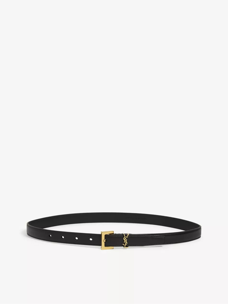 Monogram logo leather belt | Selfridges