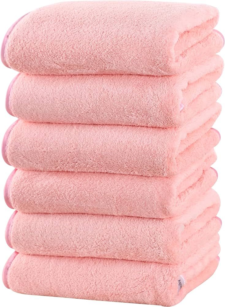Cosy Family Ultra Soft Microfiber Absorbent Hand Towel Set of 6 - Silk Hemming Towels for Bathroo... | Amazon (US)
