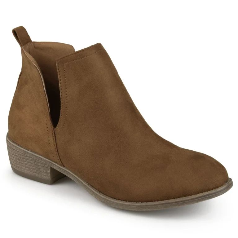 Brinley Co. Womens Faux Suede Cut-out Round Toe Boots | Walmart (US)