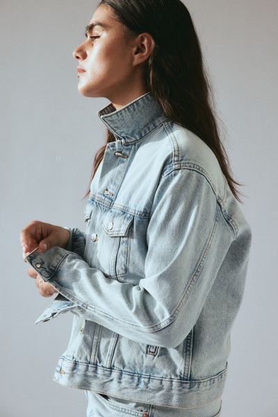 Short Denim Jacket - Light denim blue - Ladies | H&M US | H&M (US + CA)