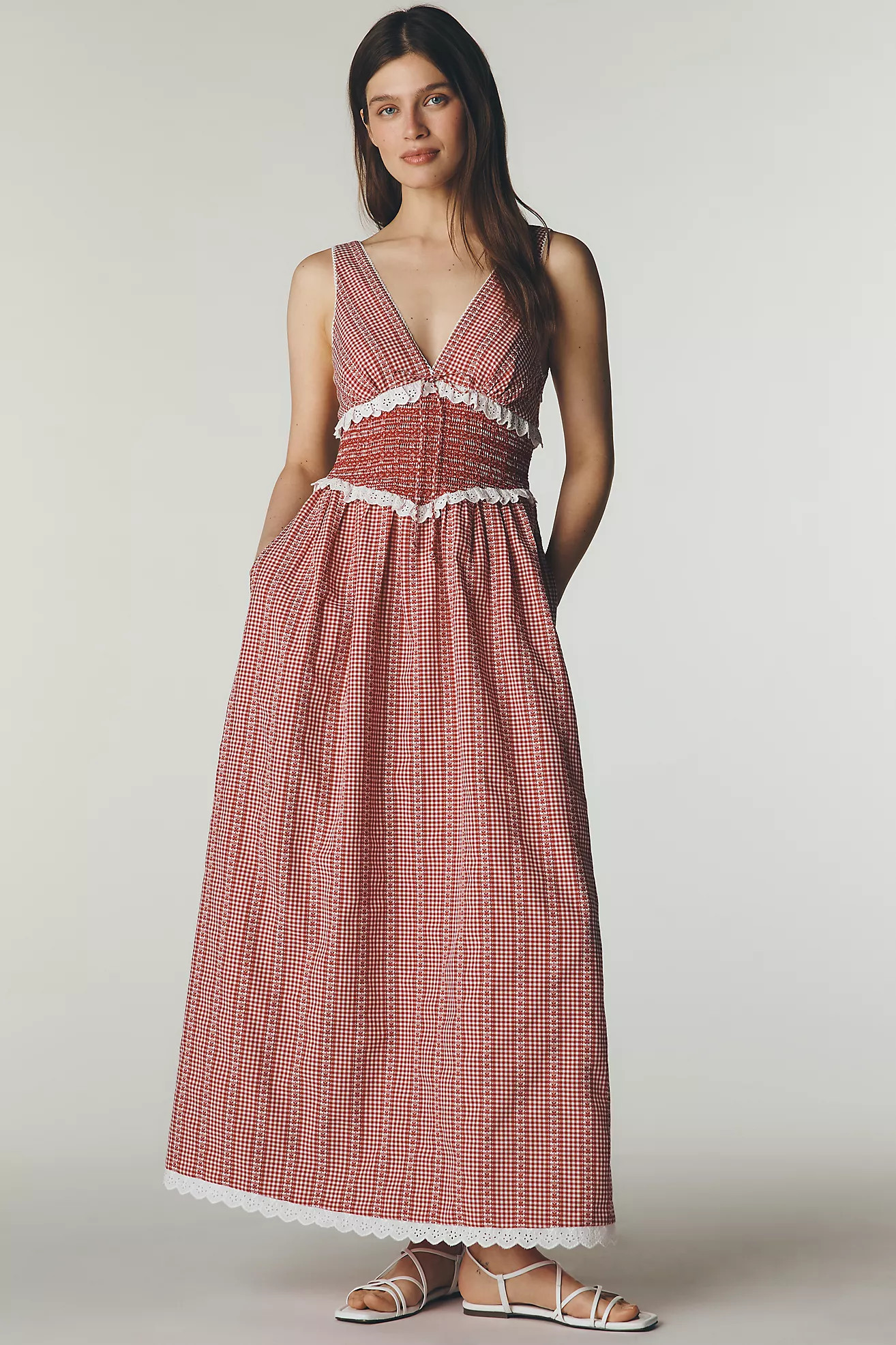 Saylor Karima V-Neck Maxi Dress | Anthropologie (US)
