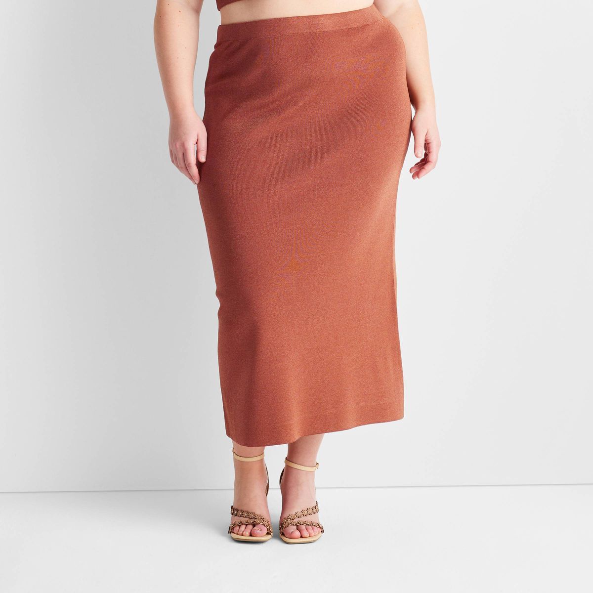 Women's Metallic Ribbed-Knit Midi Skirt - Future Collective™ with Jenny K. Lopez | Target