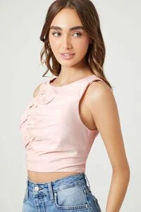 Ruched Linen Crop Top | Forever 21 (US)