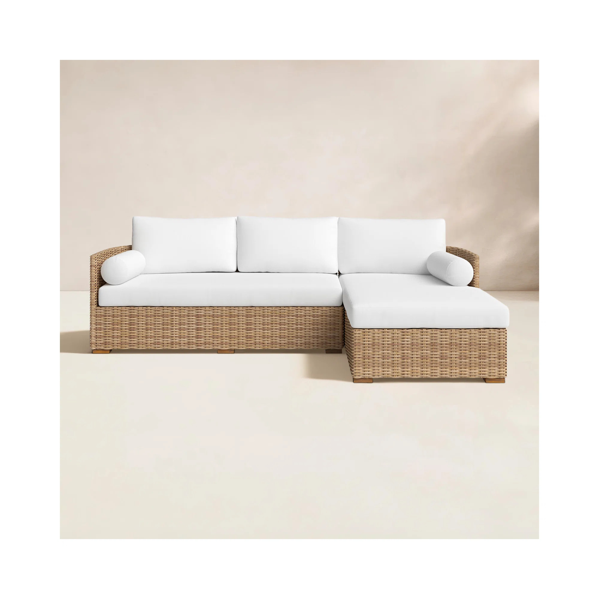 Maddie 100" Wicker Chaise Sectional | Joss & Main