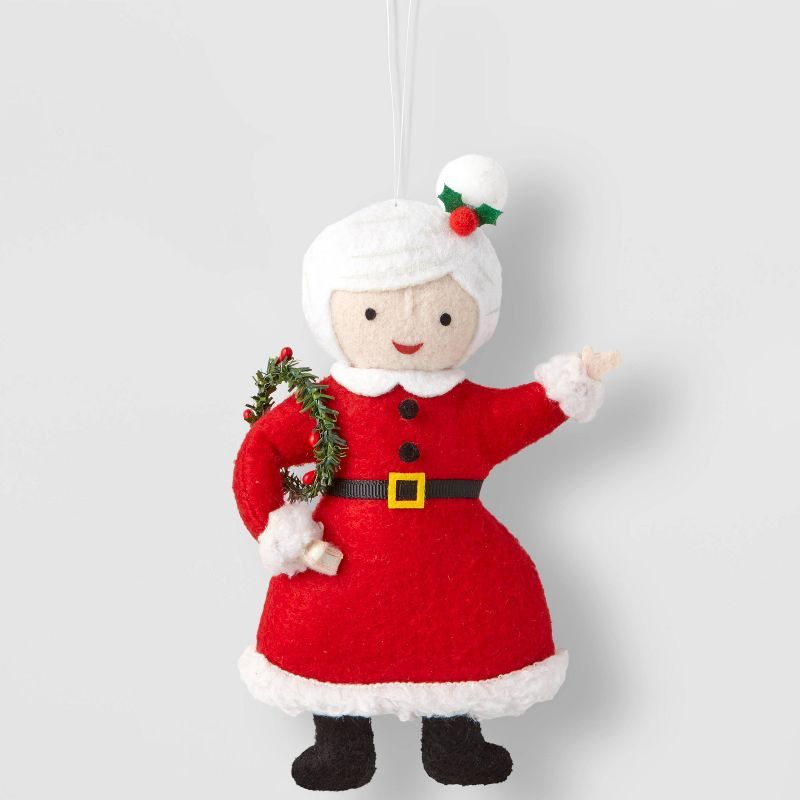 Fabric Mrs. Claus with Wreath Christmas Tree Ornament - Wondershop™ | Target