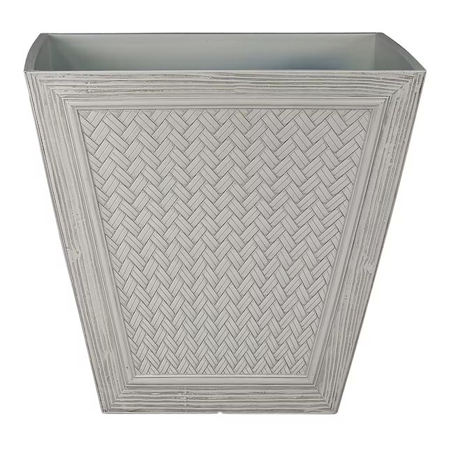 allen + roth 15.12-in W x 14.76-in H Off-white Resin Traditional Indoor/Outdoor Planter | Lowe's