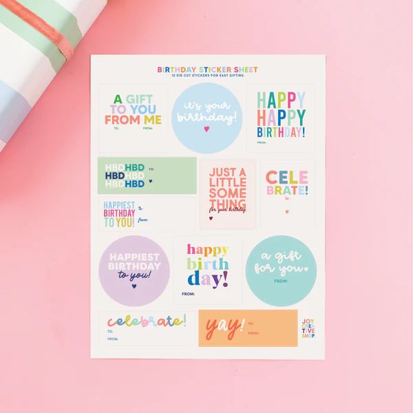 Assorted Birthday Sticker Sheets | Joy Creative Shop
