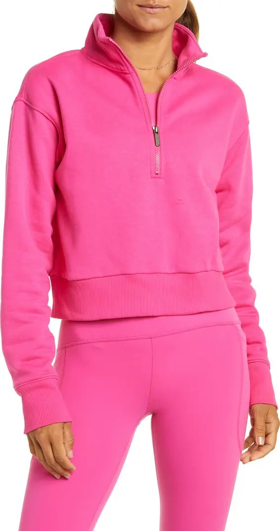 Zella Cara Lite Half Zip Crop Sweatshirt | Nordstrom | Nordstrom