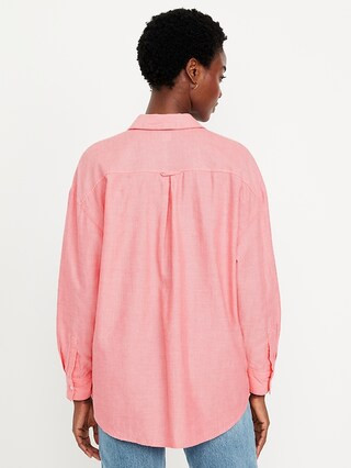 Oversized Button-Down Boyfriend Shirt | Old Navy (US)