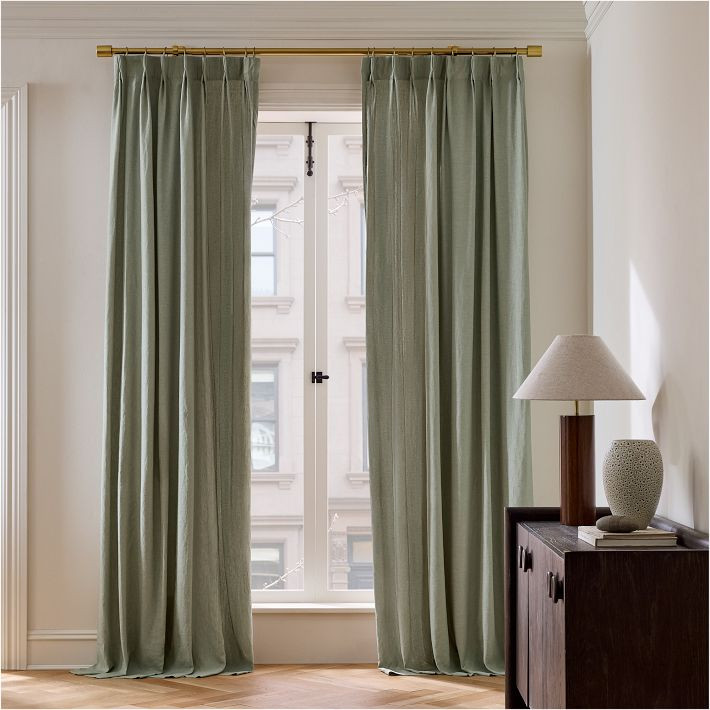 Pleated European Flax Linen Blackout Curtain | West Elm (US)