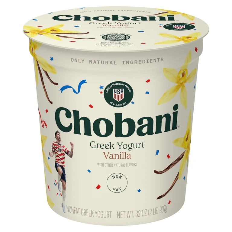 Chobani Non-Fat Greek Yogurt Vanilla 32 oz. Tub | Walmart (US)
