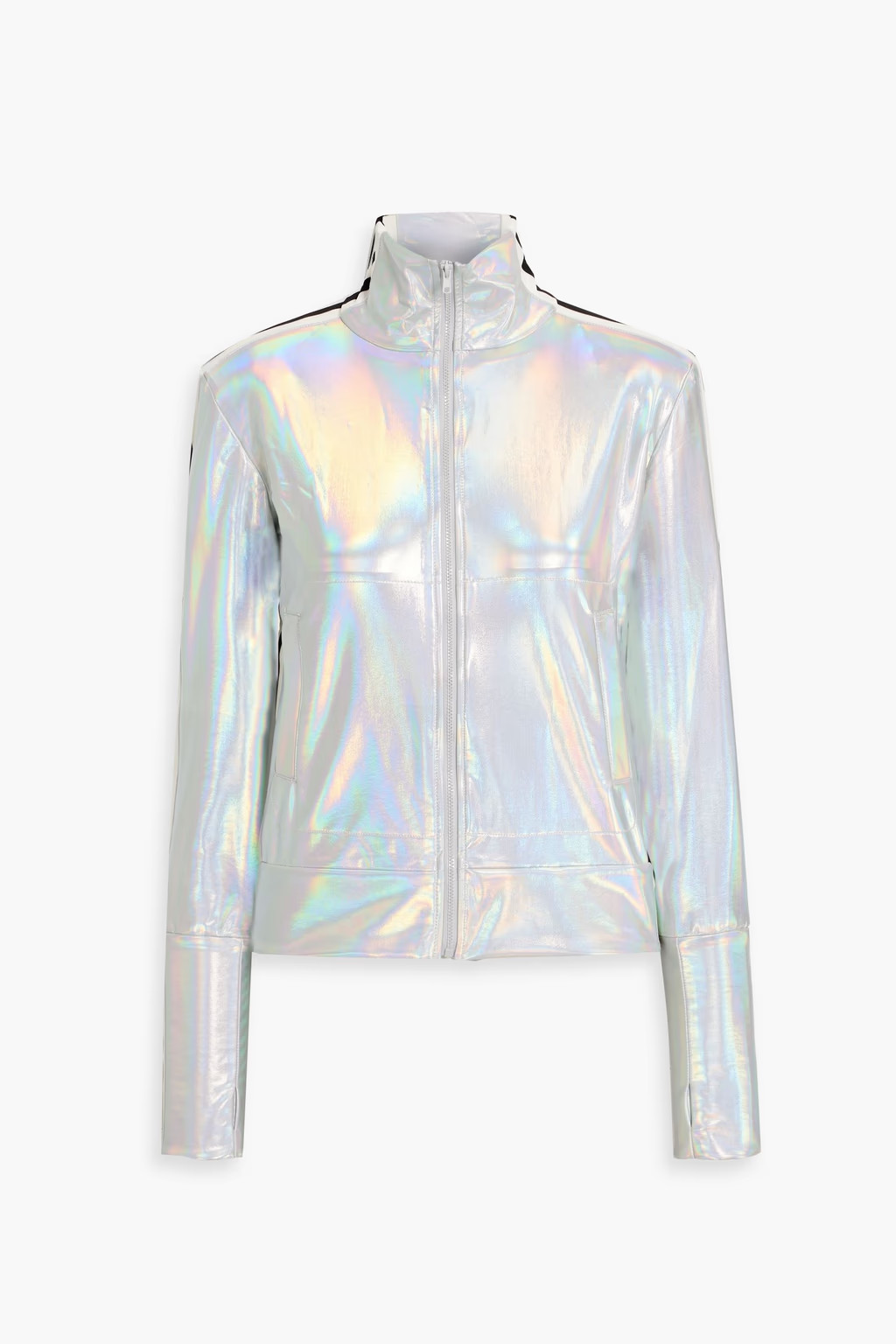 Striped iridescent stretch-jersey track jacket | The Outnet (Middle East)