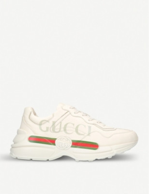 Women's Rhyton logo-print leather trainers | Selfridges
