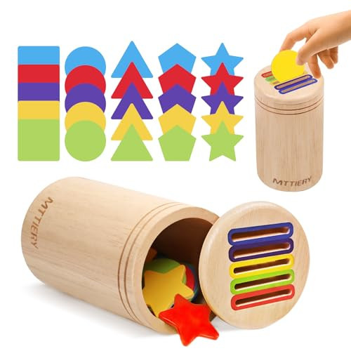 MTTIERY Montessori Wooden Color Sorting Toys for 3 Year Old,Preschool Learning Activities Educational Fine Motor Matching Game,Birthday Gifts for Boys Girls | Amazon (US)