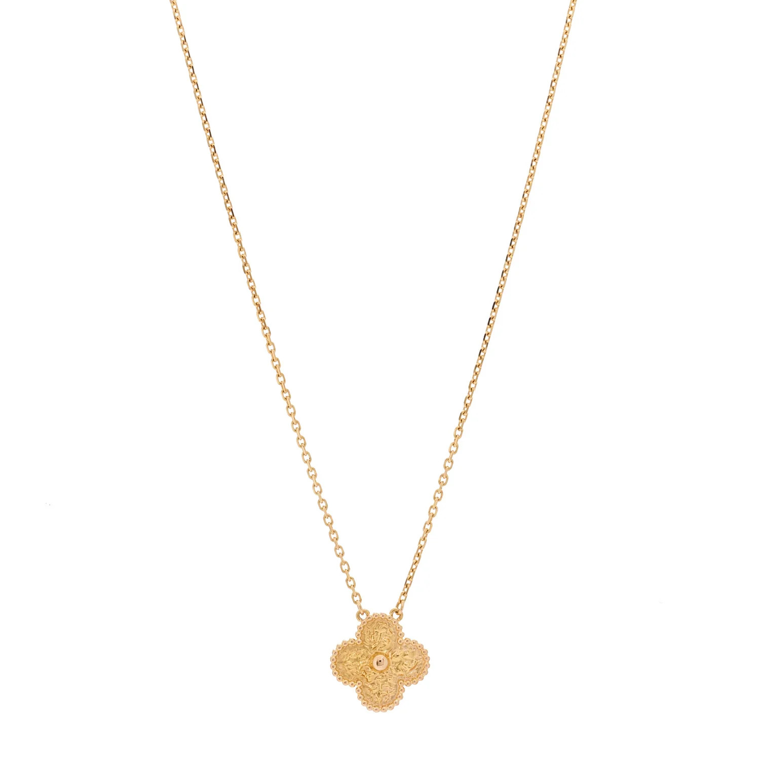18K Rose Gold Vintage Alhambra Pendant Necklace | FASHIONPHILE (US)
