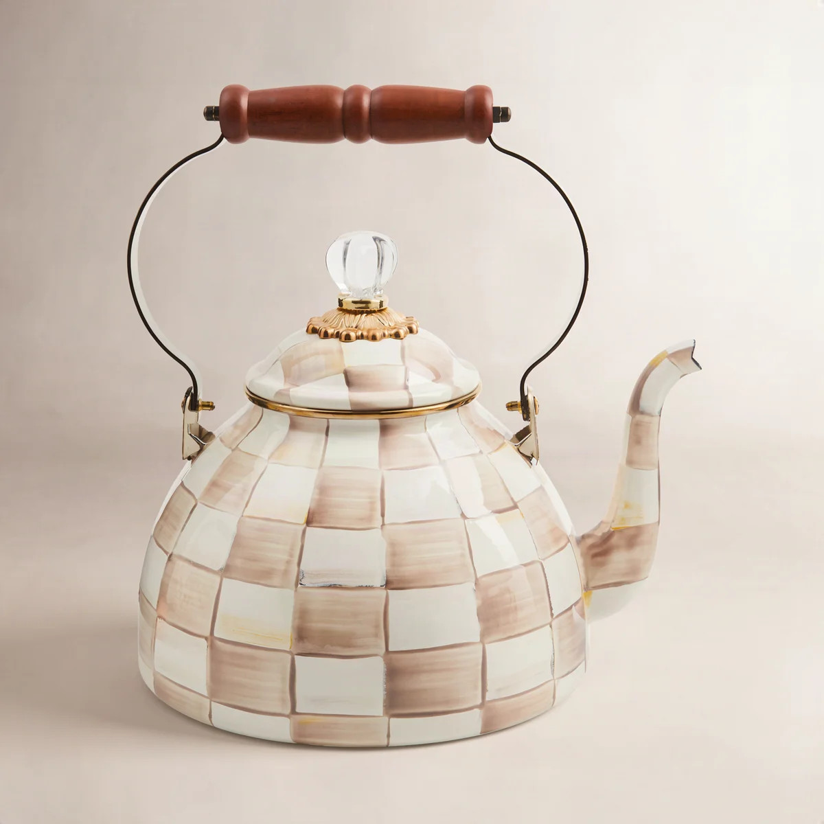 Mocha Check 3 Quart Tea Kettle | Wayfair North America