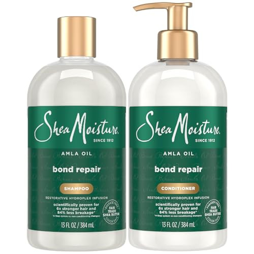 SheaMoisture Shampoo & Conditioner, Amla Oil, Bond Repair Hair Treatment for Dry, Damaged Hair, Anti-Frizz Products for Curly Hair, 13 Oz Ea | Amazon (US)