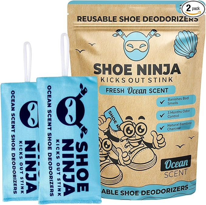 Shoe Ninja Shoe Deodorizer - Shoe Odor Elimination with Activated Charcoal, Versatile and Reusabl... | Amazon (US)