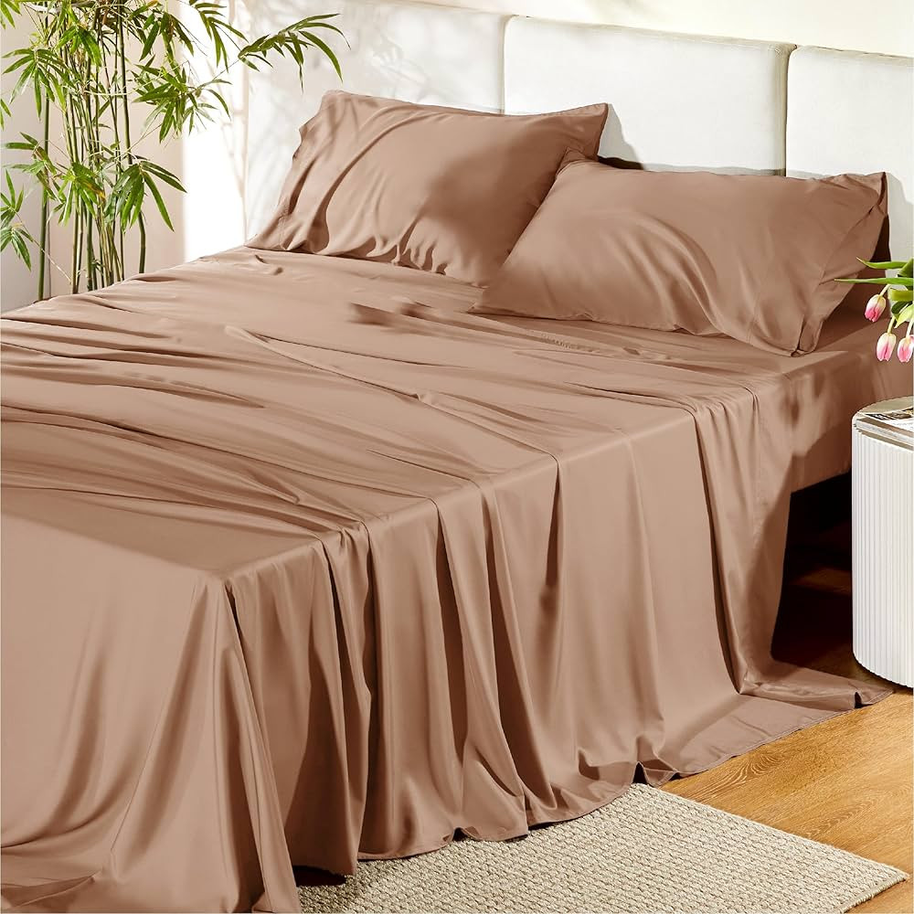 Amazon.com: Bedsure King Size Sheet Set, Cooling Sheets King, Rayon Derived from Bamboo, Deep Poc... | Amazon (US)