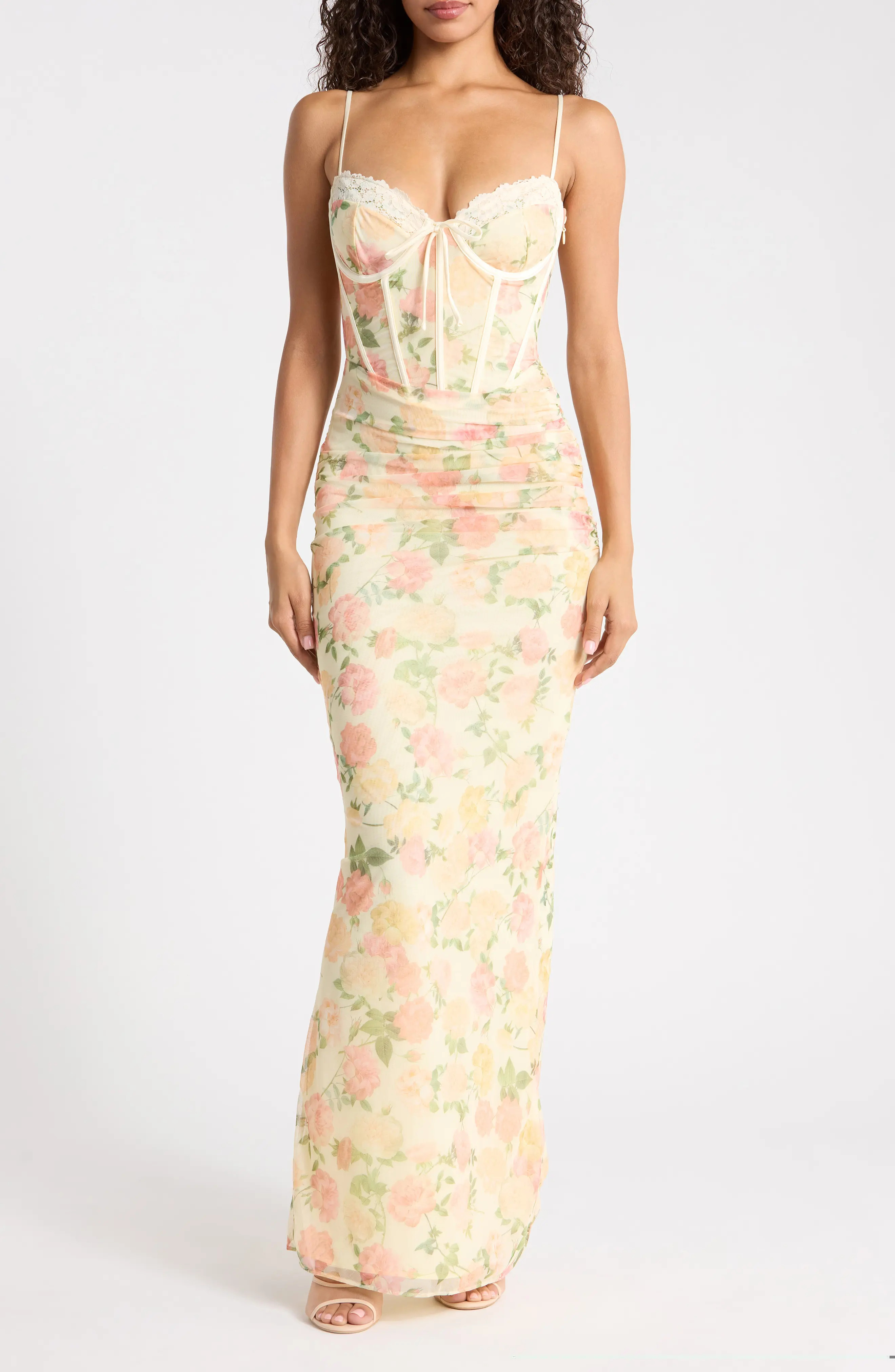 Calista Floral Print Corset Sleeveless Gown (Women) | Nordstrom | Nordstrom