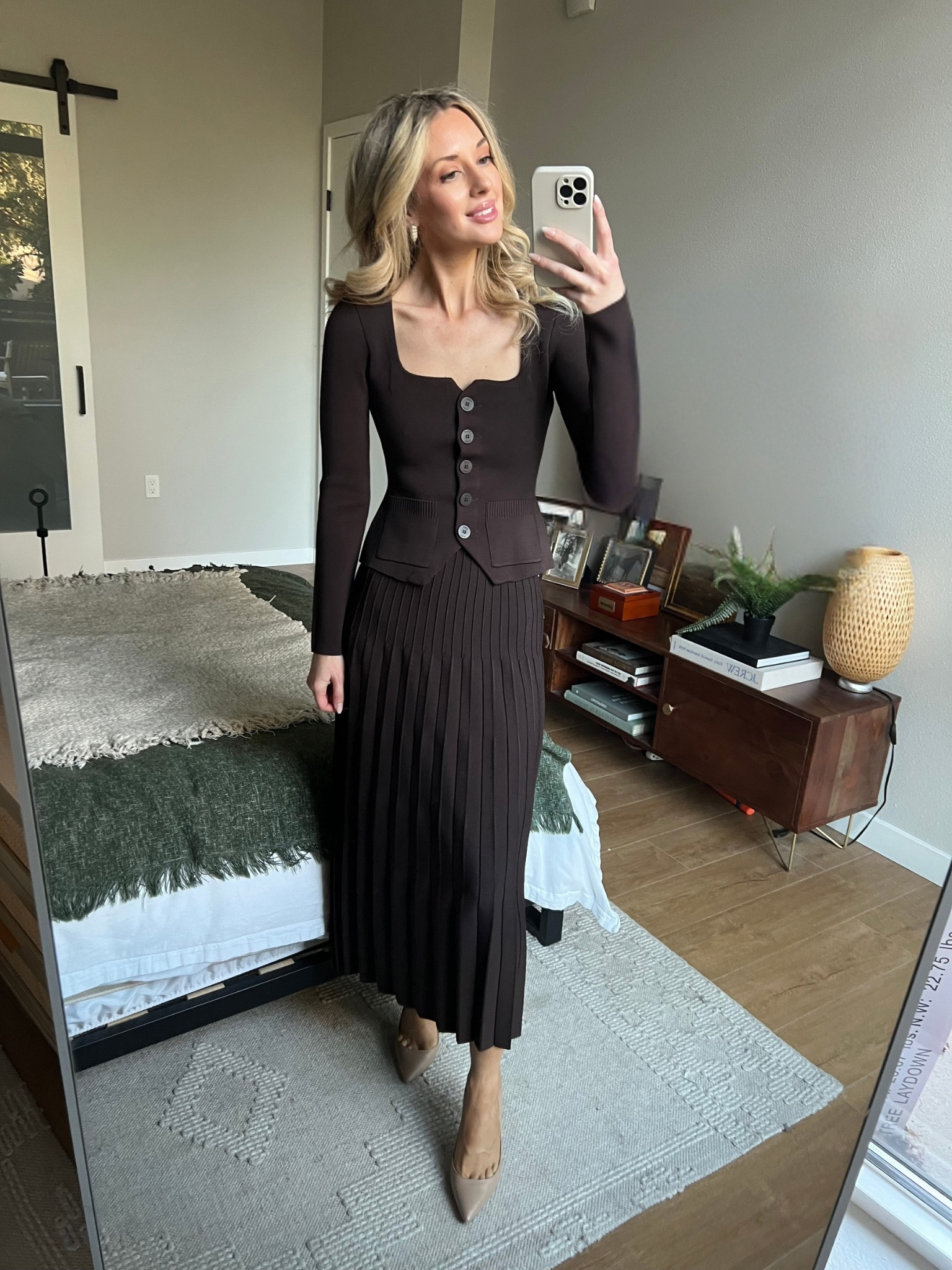 STAUD favorite look 
Wearing size XS in top and skirt 

#LTKWorkwear