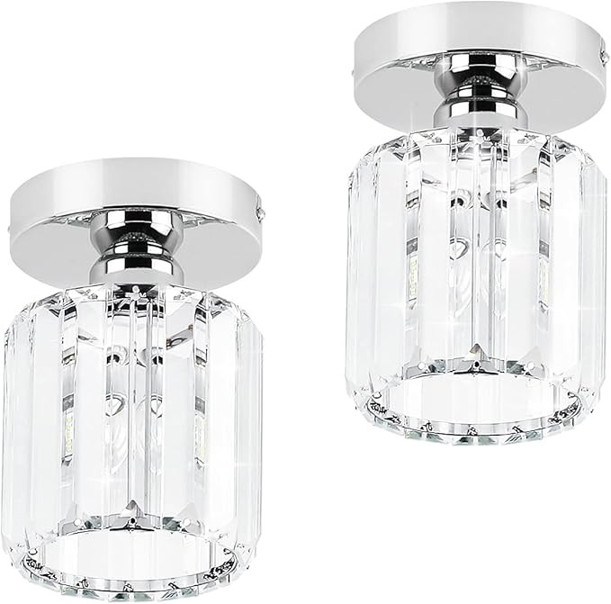 Ralbay Semi Flush Mount Ceiling Light, Crystal Semi Flush Mount Light, Modern Crystal Chandelier ... | Amazon (US)