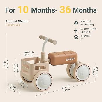 kidpop Toast Four-Wheeled Vehicle Kids Balance Bike | Amazon (CA)