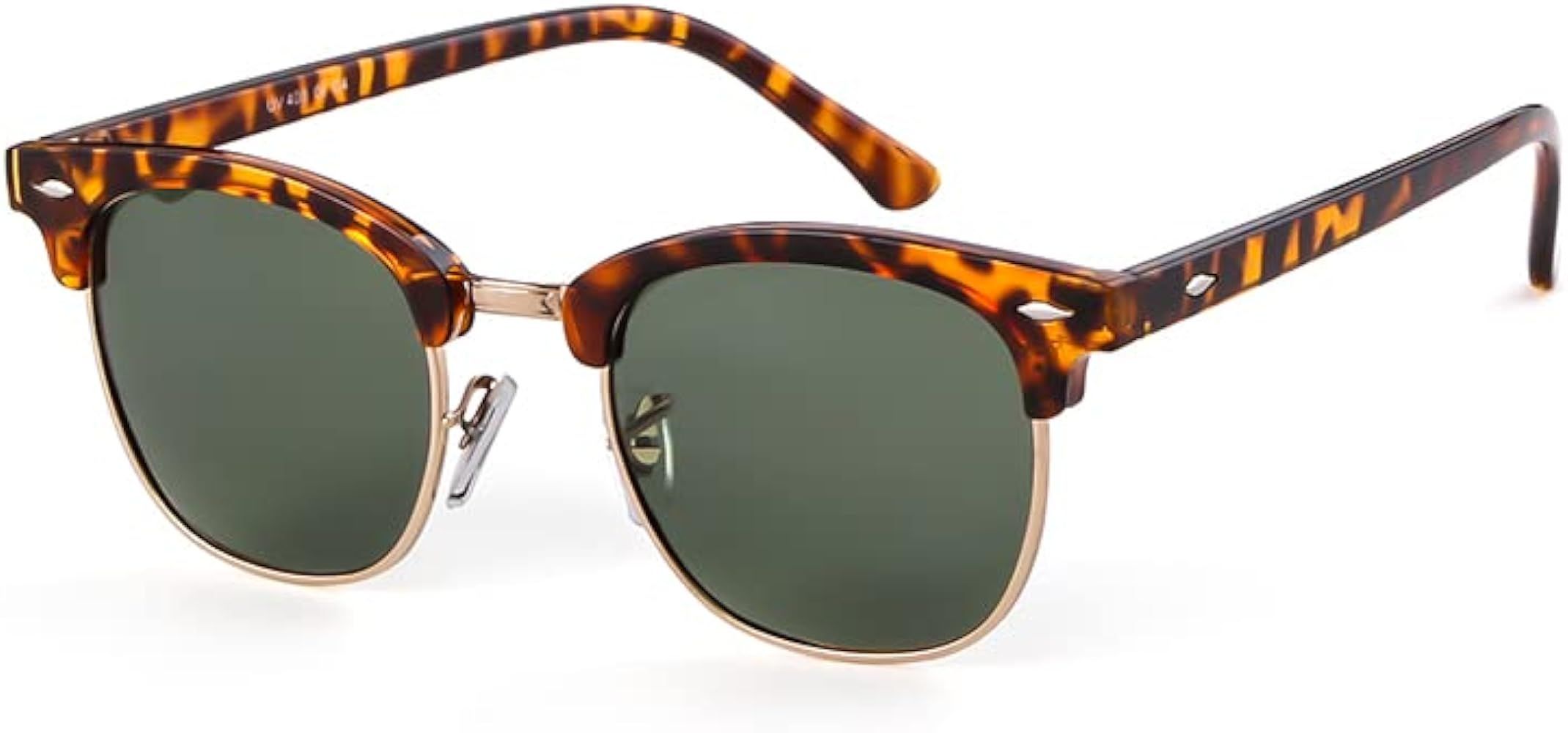 Polarized Sunglasses for Men and Women Semi-Rimless Frame Driving Sun glasses 100% UV Blocking | Amazon (US)