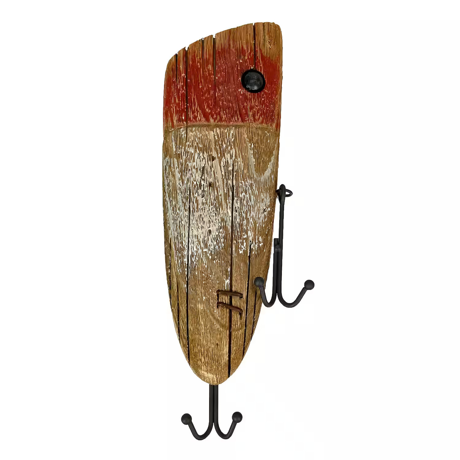 Chesapeake Bay - Rustic Wooden Fishing Lure Wall Hook 14in Coastal Nautical Decor Organizer - Brown | Best Buy U.S.