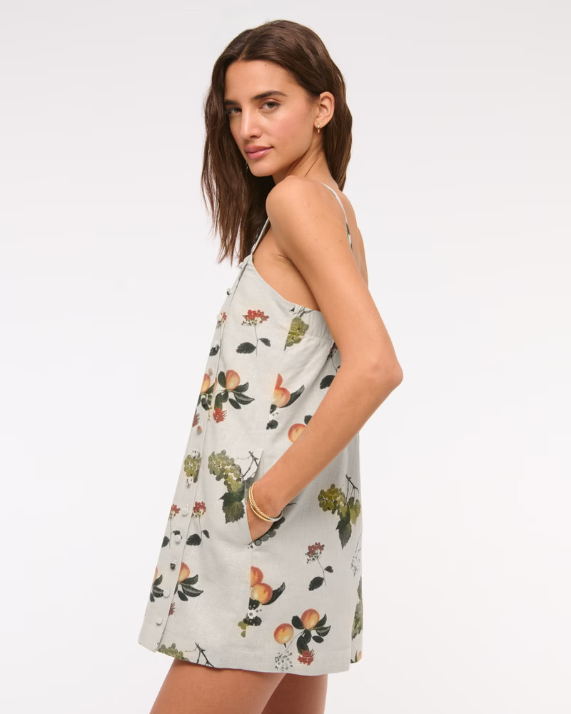 Women's Linen-Blend Button Skort | Women's Dresses & Jumpsuits | Abercrombie.com | Abercrombie & Fitch (US)