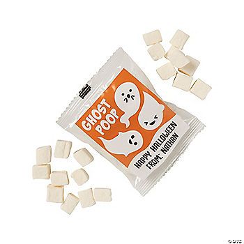 Bulk 57 Pc. Personalized Mini Marshmallow Ghost Poop Fun Packs | Oriental Trading Company