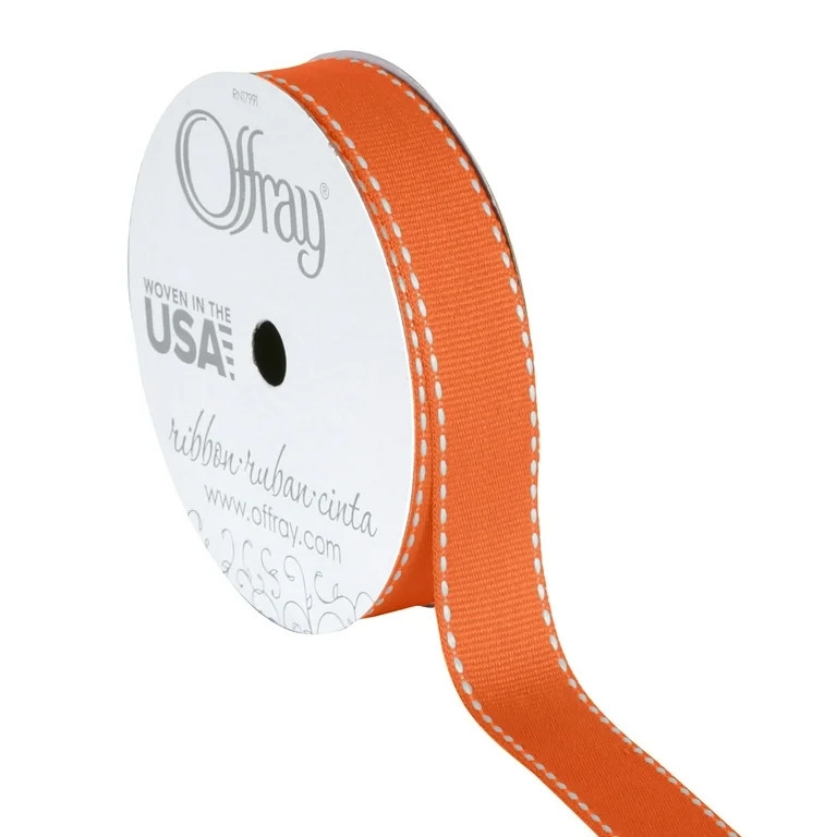 Offray Ribbon, Torrid Orange 5/8 inch Grosgrain Polyester Ribbon for Sewing, Crafts, and Gifting,... | Walmart (US)
