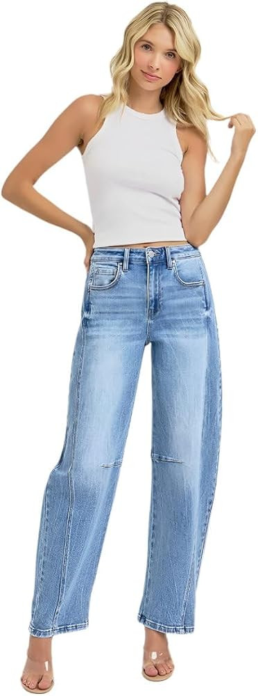 Risen Jeans - High Rise Boyfriend Barrel Jeans - (25.5" Inseam) - RDP5901 - Includes Official Tag | Amazon (US)