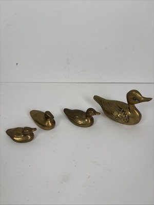 Vintage Small Brass Duck Figurines MCM Paperweight (4) | eBay | eBay US