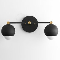 Black Modern Light - Gold Vanity Mid-Century Bathroom Sconce Fixture Orb Model No. 4208 | Etsy (US)