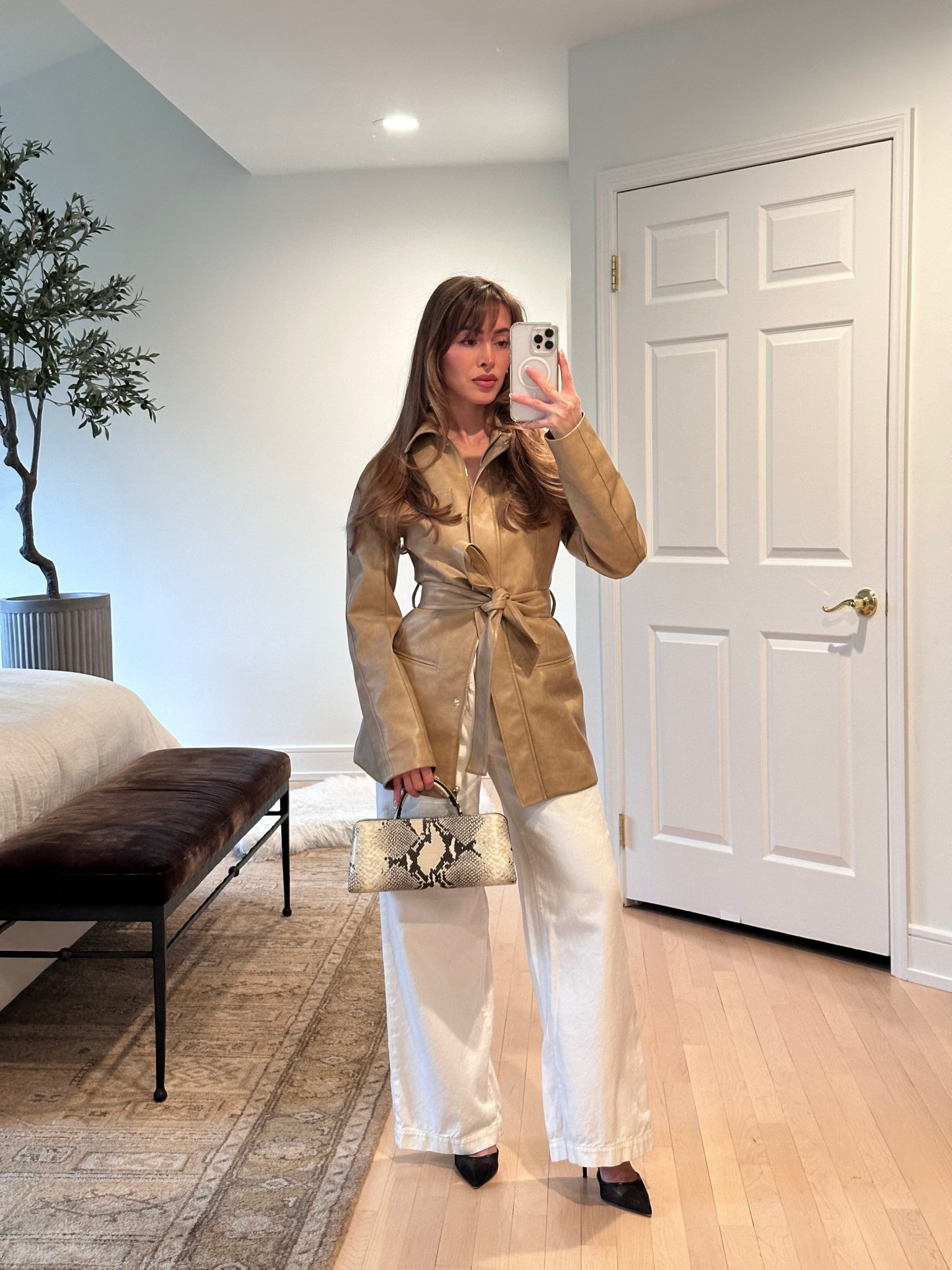 I love fall and winter whites! This cream colored belted faux leather jacket from Dynamite is a perfect wardrobe piece. I love how it makes a statement on its own. 

#LTKgrwm #LTKCyberWeek #LTKPetite