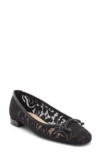 Stuart Weitzman Arabella Lace Ballet Flat in Black at Nordstrom Rack, Size 10 | Nordstrom Rack