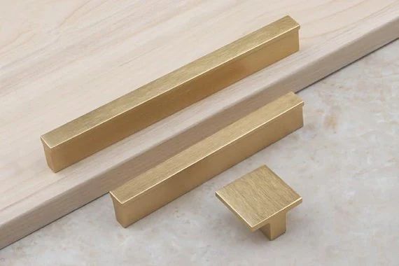 0.6" 3" 3.75" 5" 6.3"Brushed Brass Gold Drawer Pulls Handles Dresser Knobs Pulls Kitchen Cabinet ... | Etsy (US)