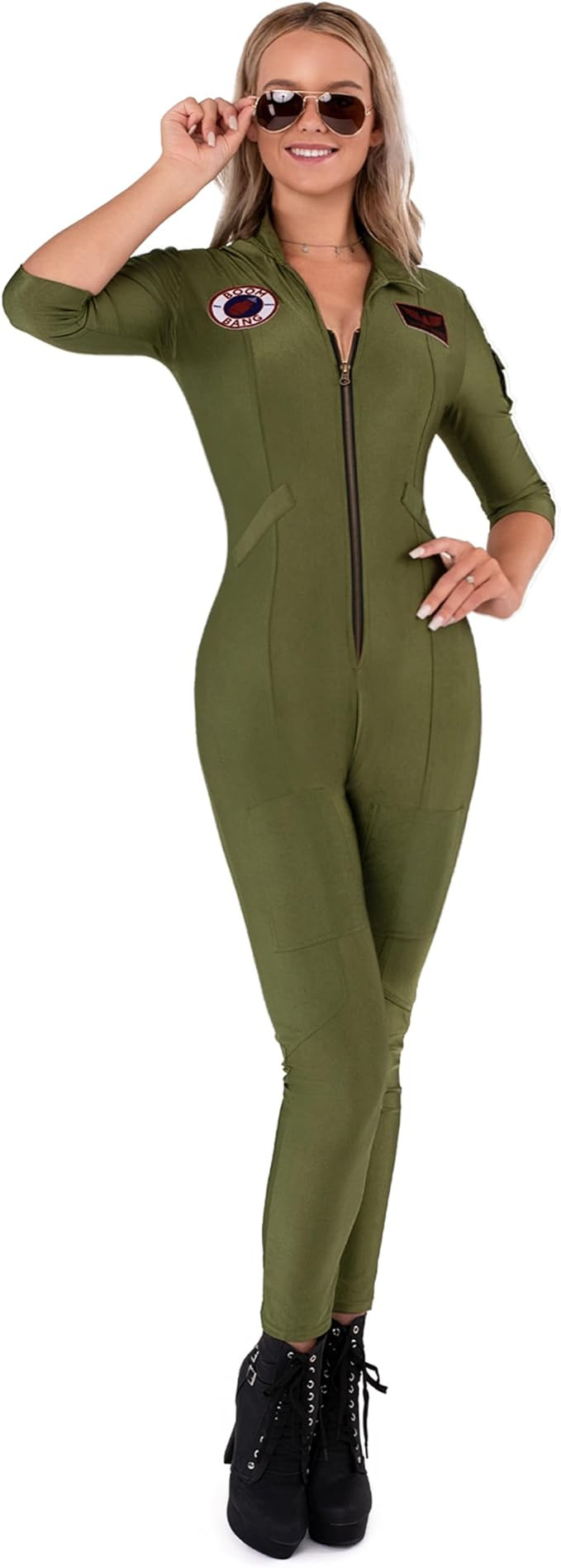 Spooktacular Creations Top Gun Costume Adult Women, Flight Pilot Costume for Halloween Dress Up P... | Amazon (US)