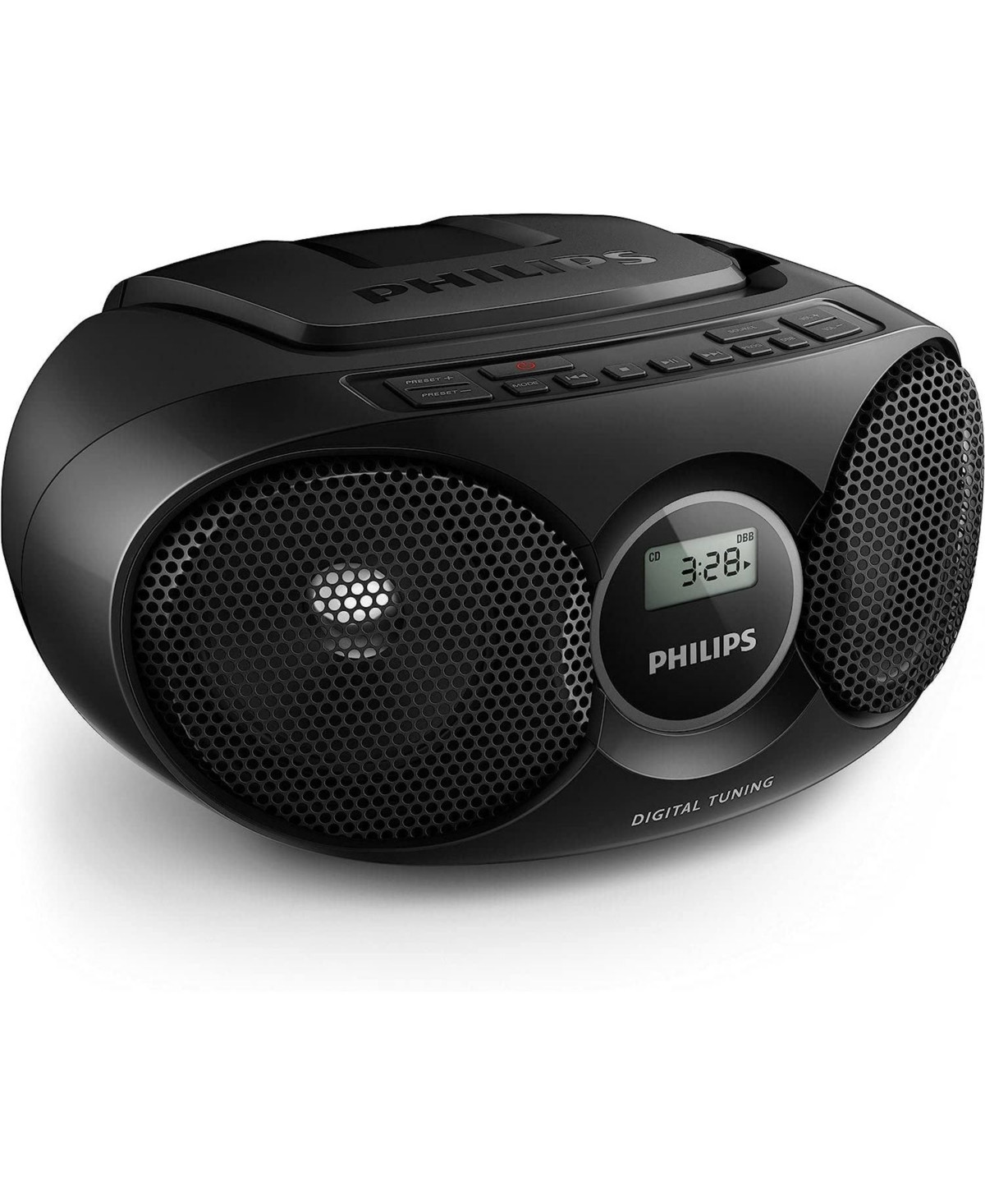 Philips Portable Cd Player Boombox – Dynamic Bass Boost, Fm Radio, Usb, Aux Input, Compact Design, Ac Power, Easy Controls - Black | Macy's