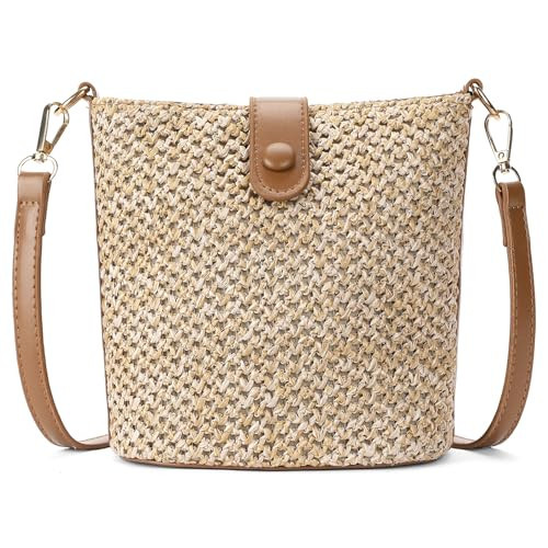 RNIEGA Small Straw Crossbody Bag for Women Woven Summer Shoulder Phone Purse Beach Handbag for Vacation | Amazon (US)