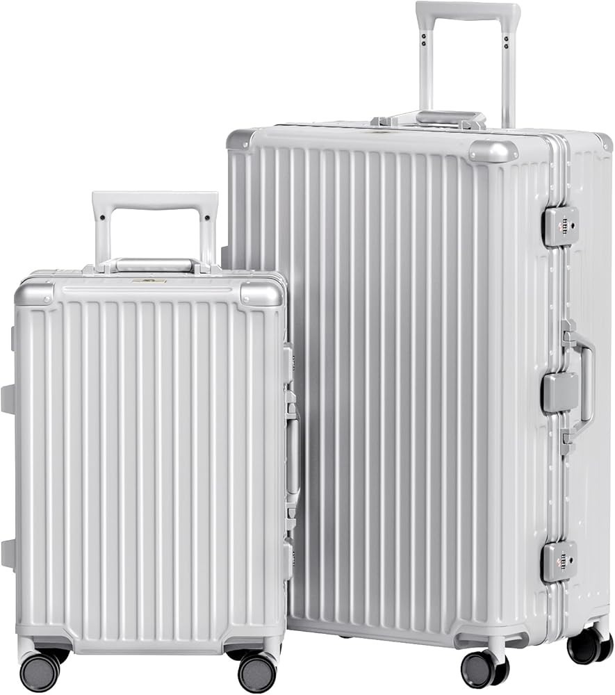 AnyZip Luggage Sets 2 Piece Aluminum Frame Carry On and Checked Suitcase PC ABS Hard Shell TSA Lo... | Amazon (US)
