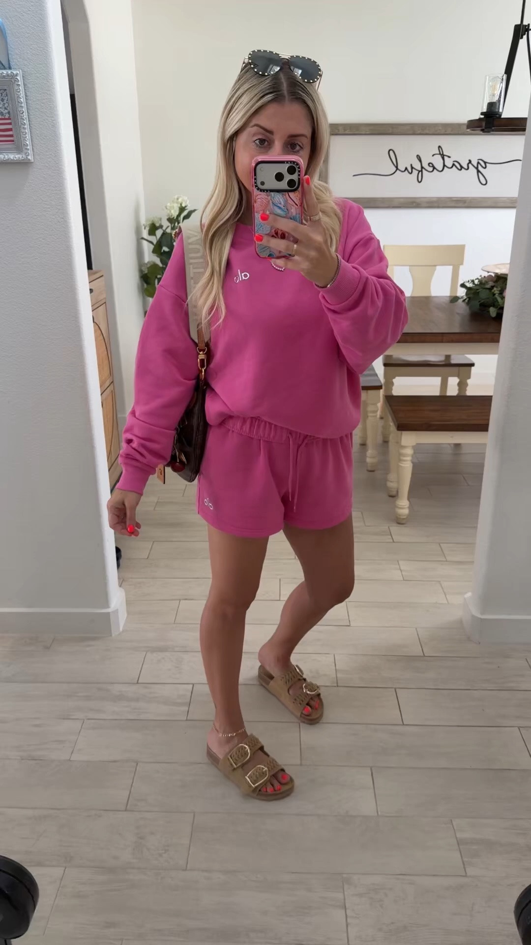 Comfy cute outfit
Alo set small
Sandals tts

#LTKootd