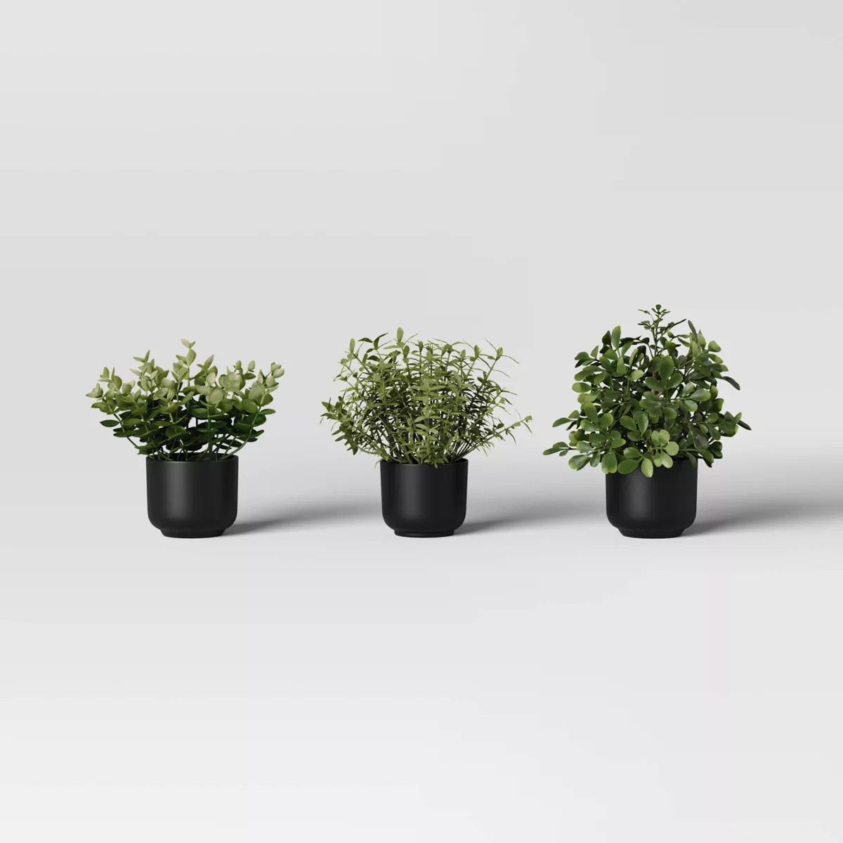 4.3" Set of 3 Mini Artificial Plants in Black Pot - Room Essentials™ | Target