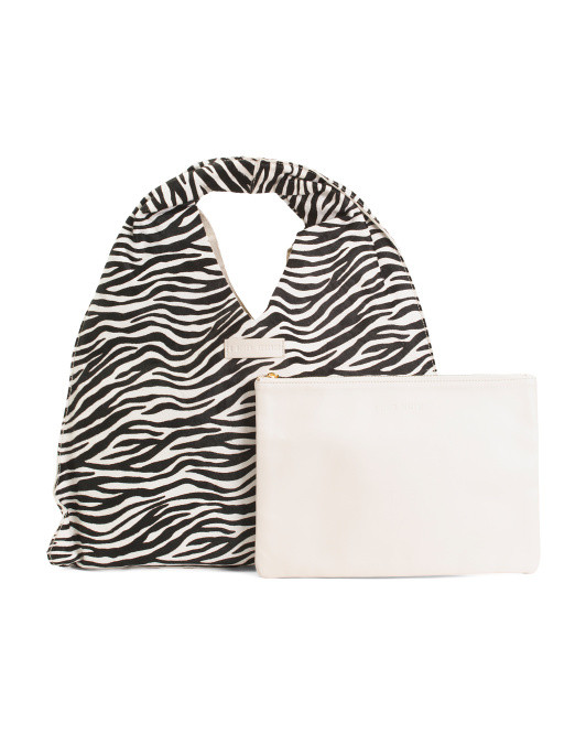 Hair-on-leather Slouch Hobo | TJ Maxx