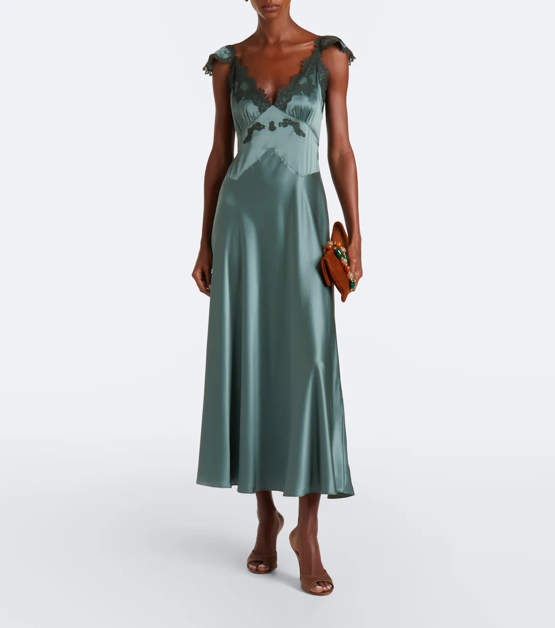 Fiona lace-trimmed silk satin slip dress | Mytheresa (US/CA)